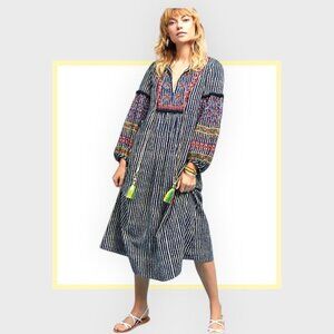 Velvet- Bohemian striped dress